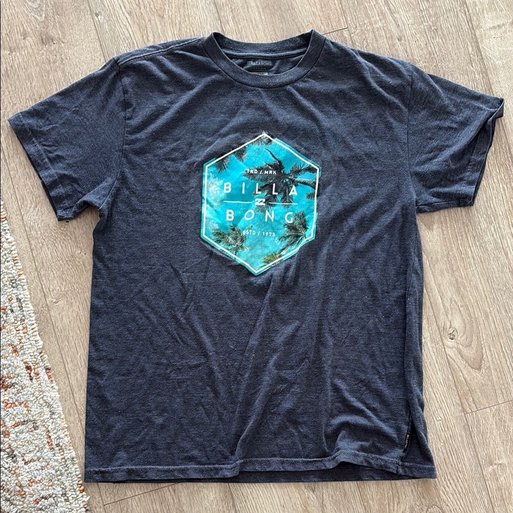 Billabong Black Short Sleeve Tee with Graphic Design